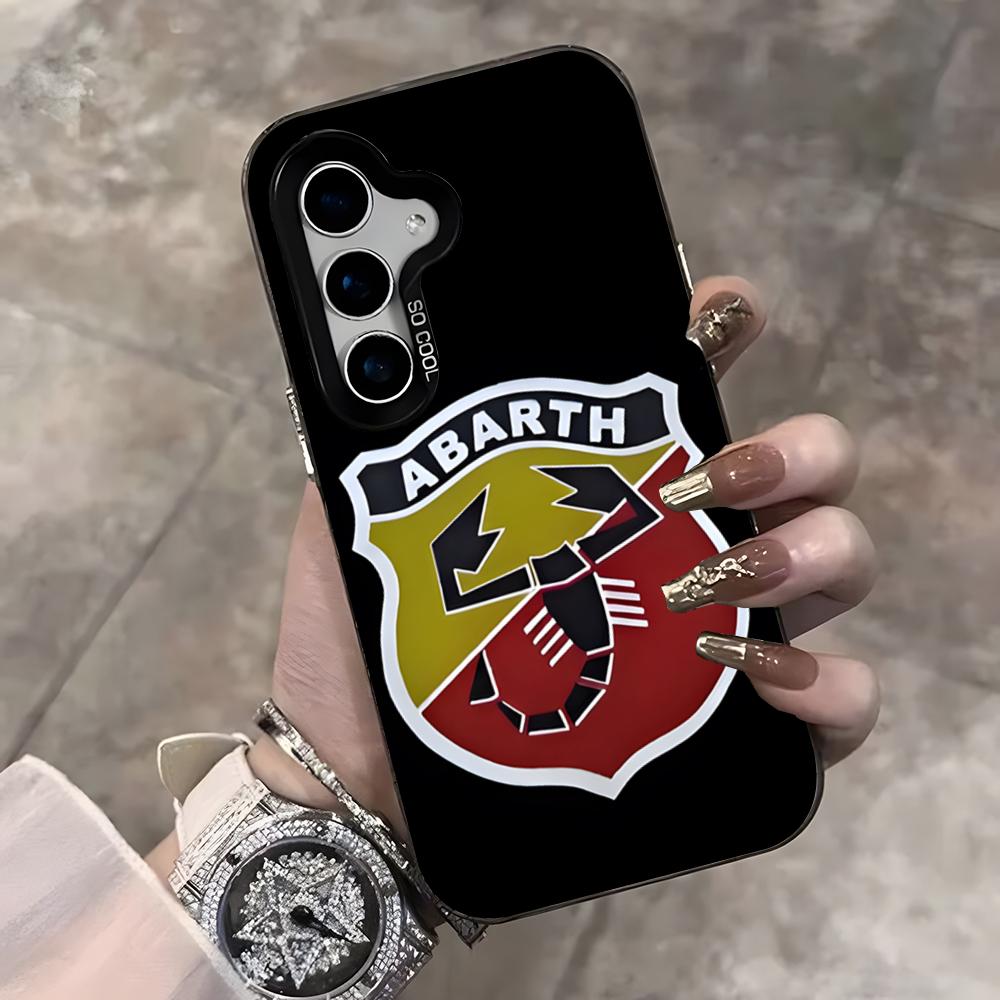Italy Car Abarth New Phone Case For Samsung S25 Ultra S23 S22 S21 S20 Ultra Plus S24 Fe A54 A55 Color Silver Cover