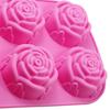 Форма для торта 3D многоразовая 6-полая антипригарная форма для помадки в форме цветка розы для кухонного силикона