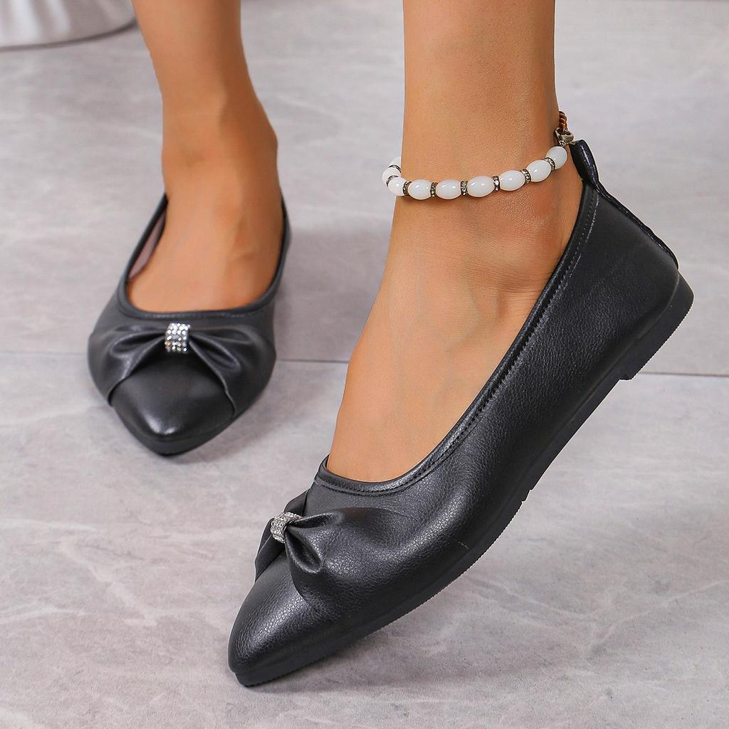 Women Casual Flats Shoes New Bow Elegant Walking Shoes Spring Designer Brand Retro Dress Soft Sole Shoes Zapatillas Mujer