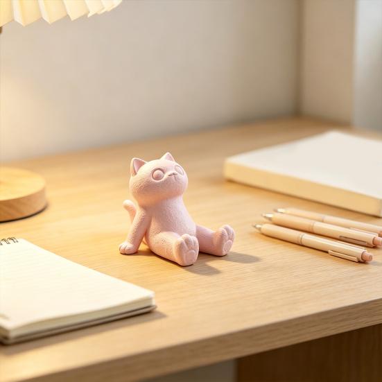 Прочная подставка для телефона из PLA, милый держатель-кошка, 3D-печатный лежащий настольный держатель для телефона, настольный декор для планшета, крепление, декор для дома и офиса, подарок для любителей
