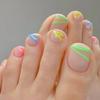 24pcs Press-on Toe Nails Wearable Manicure Fake Nails Removable Manicure 10ml