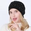 Женская осенне-зимняя двухслойная хлопковая толстовка с отделкой горячими бриллиантами и бисером, универсальная теплая шапка EMA