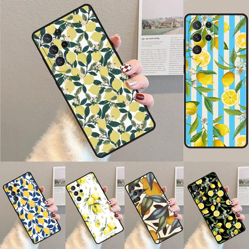 Tropical Summer Fruit Lemon soft TPU Phone Case For Samsung Galaxy note 10 pro S26 S25 S24 S23 S22 Ultra Plus S21 FE S20 Cover