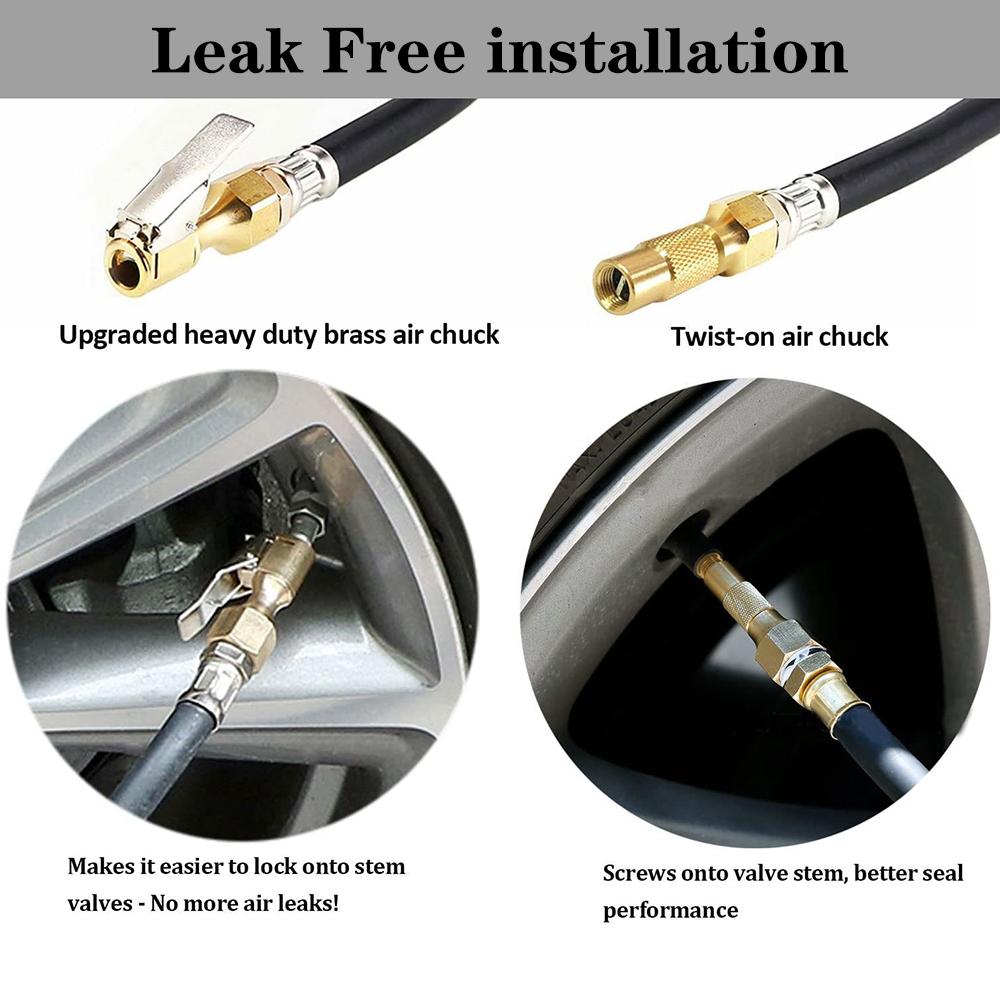 With Tire Pressure Gauge Inflator Car Tire Tester Clip-on Adapter Hose Inflation Monitor Manometer Digital Motorcycle Tyre PumpGood product