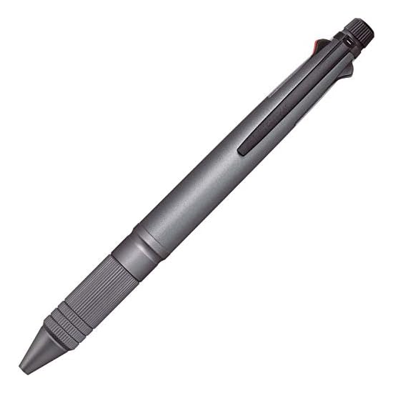 Многофункциональная ручка uni-ball Jetstream 4&1 Metal Edition, 0,5 мм, Цвет:оружейный металл, Плавное письмо, MSXE52