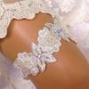 Роскошная кружевная подвязка для невесты, что-то синее, жемчужное, с цветочным узором и бусинами, свадебная невеста