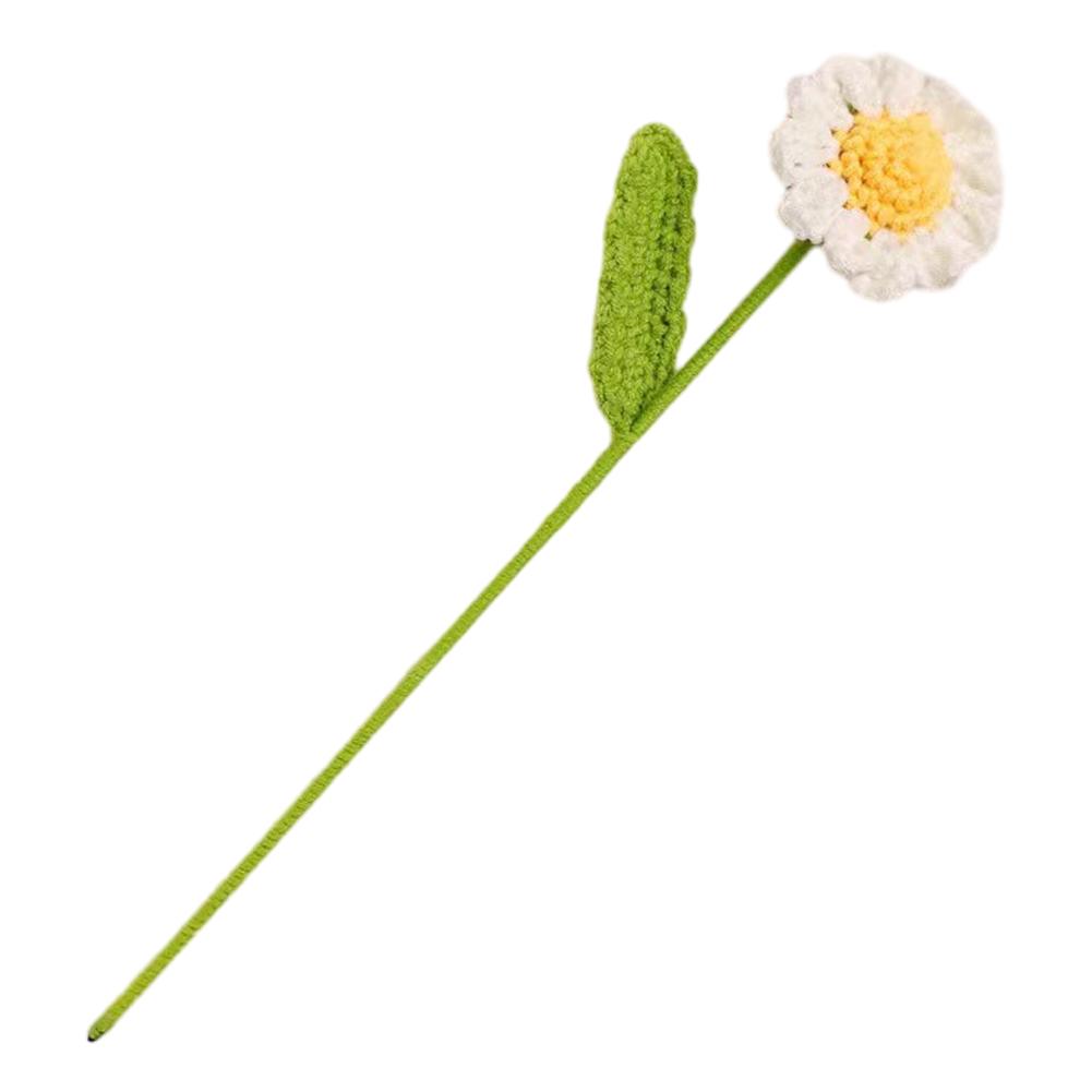 Букет для вязания своими руками Розовый Фиолетовый Подсолнух Ручной вязки Искусственные цветы Вязаный цветок Дом Свадебная вечеринка Стол Крючком Цветочный букет