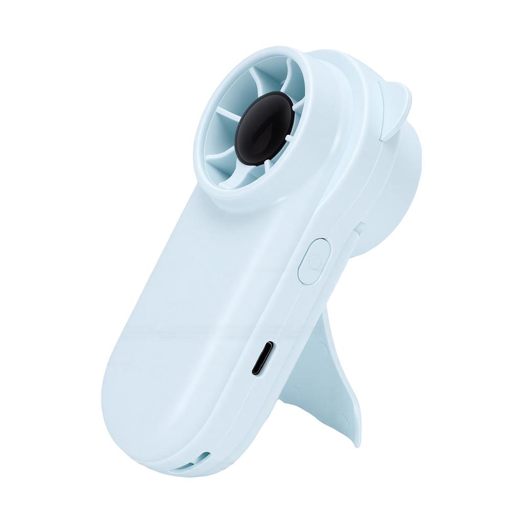 Portable Handheld Fan 5 Speed USB Rechargeable Mini Personal Fan with Lanyard for Home Office Travel Outdoor Blue
