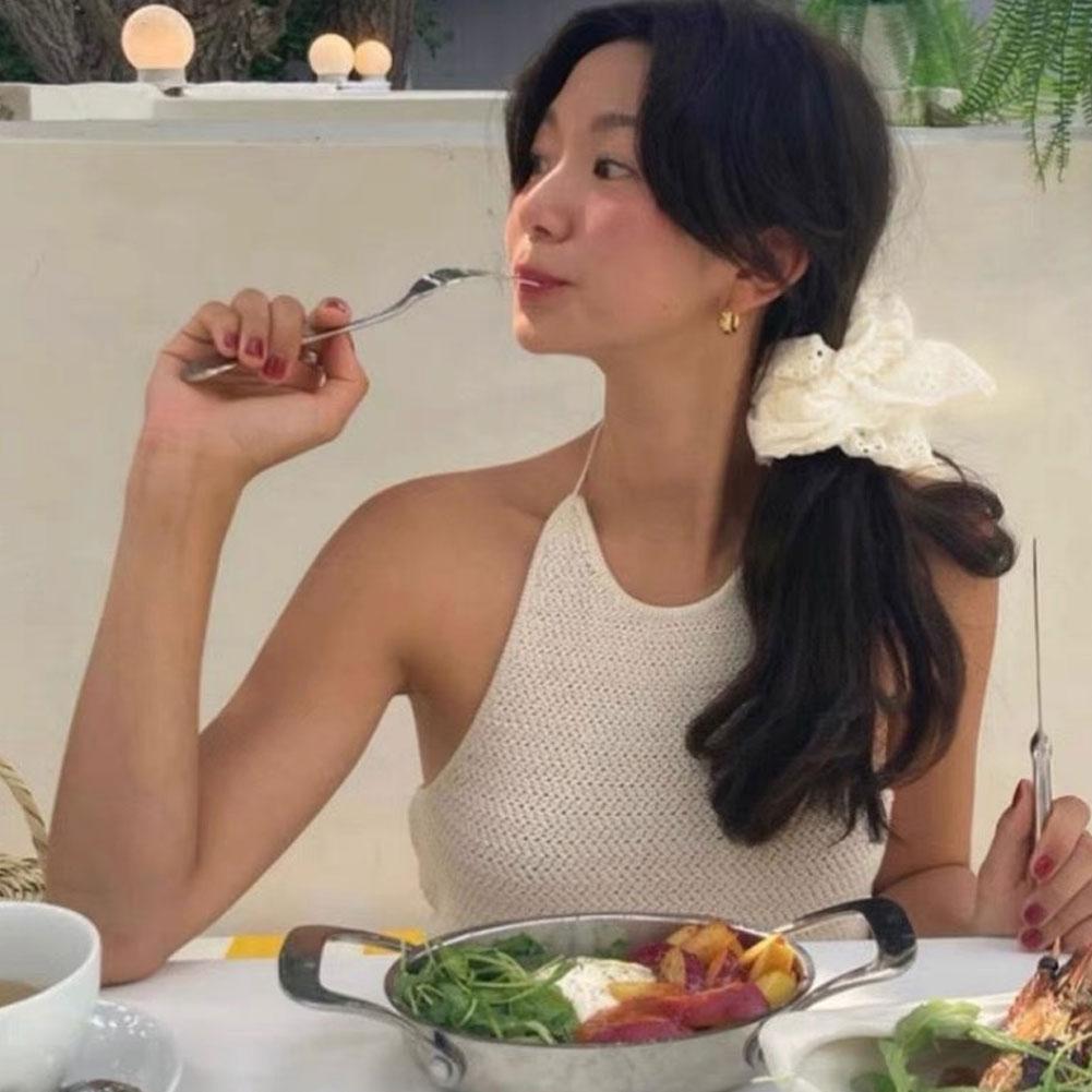 1 шт. винтажная двухслойная вышитая кружевная белая повязка на голову аксессуары для волос веревка для хвоста Ela D2I4