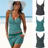 Polka Dot Printed Women Vest Tankini Set Ladies Summer Swimwear