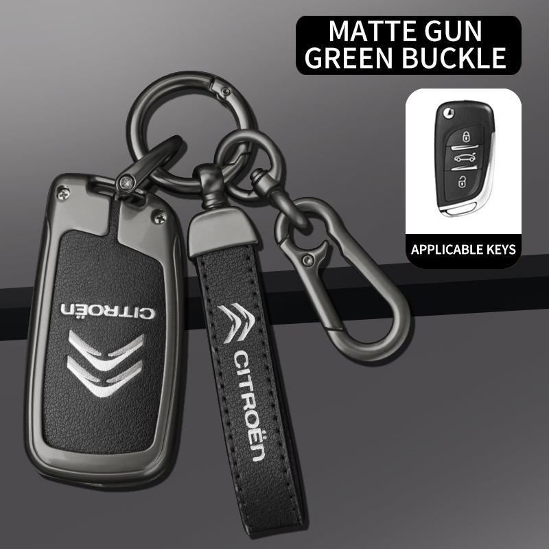 Car Flip Remote Key Case For Citroen C1 C2 C3 C4 C5 XSARA PICA Auto Accessories Zinc Alloy Leather Key Cover Protector Shell 