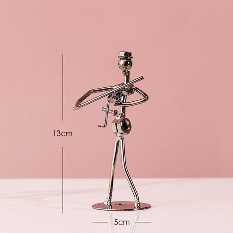 Металлический музыкант, гитарист, статуя, музыкальный инструмент, маленькое железо, искусство, коллекционная кафе, офис, книжная полка, украшение статуэтки для дома