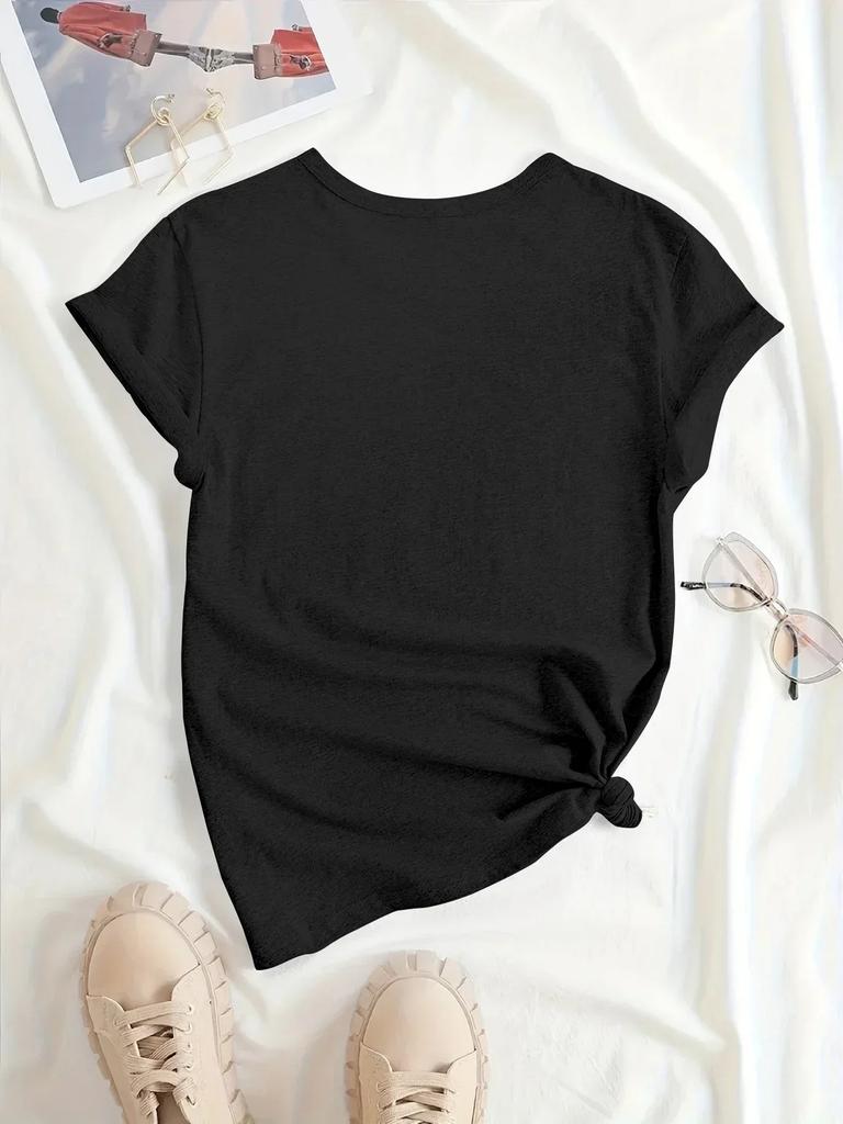 Women's T-shirt Leopard Cherry Printed Casual Fashion Short Sleeve T-shirt Soft Comfortable Summer Casual Women Clothing