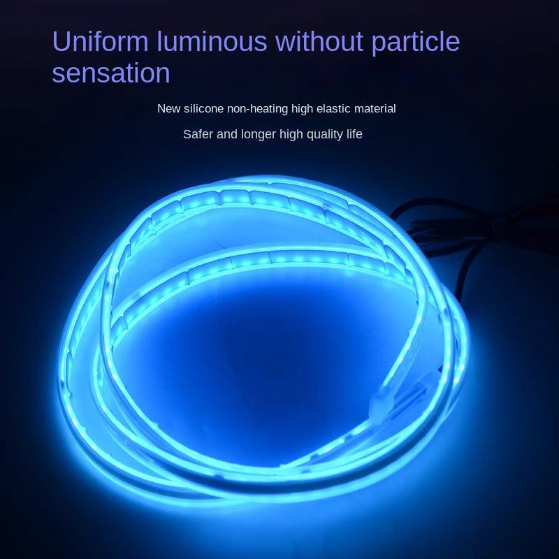 Светодиодные дневные ходовые огни, сканирование, запуск капота автомобиля, декоративные фонари DRL, направляющая для капота двигателя, декоративная лампа окружающего освещения 12 В