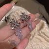 Korean Style Crystal Tassel Flower Earrings - High-End, Luxurious, All-Match for Women