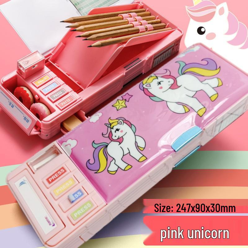 Двусторонний пенал-косметичка «Астронавт» для мальчиков: Многофункциональный, Деформируемый, Большой вместимости с кнопочным механизмом и секретным отделением