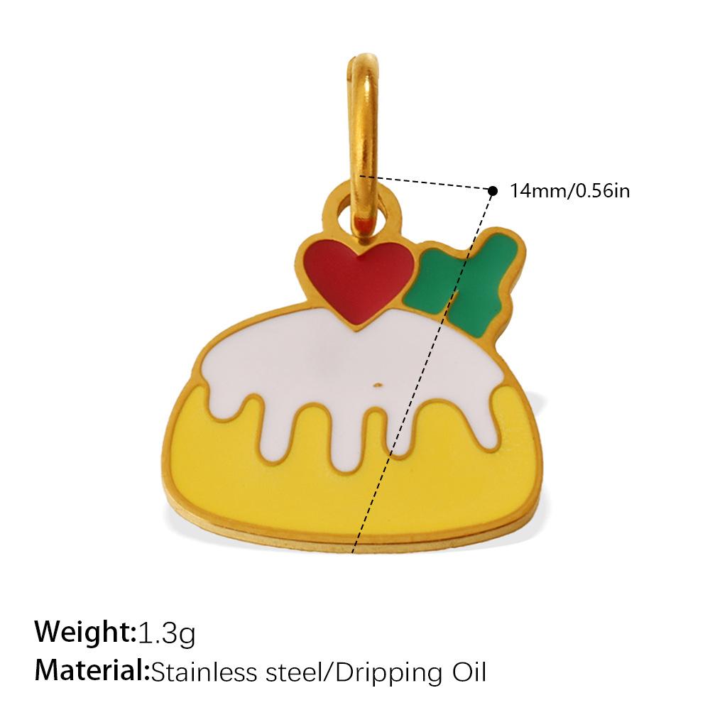 Yori 3Pcs Colorful Dripping Pendant Cartoon Fries Cake Coffee Shaped DIY Accessories for DIY Production of Bracelet Necklac