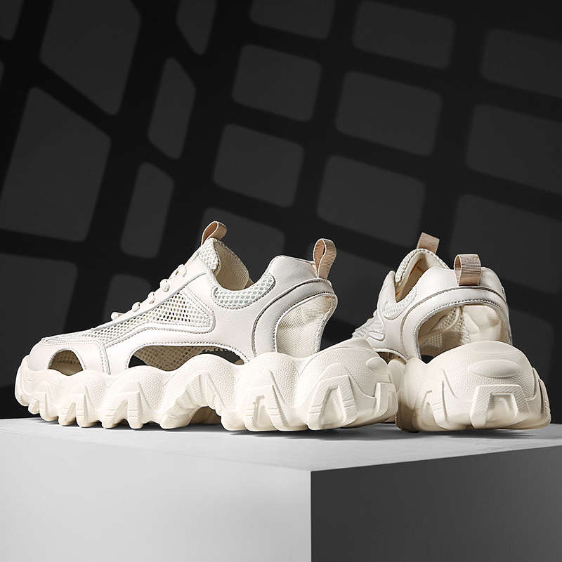 Летние сандалии Deporte на высокой подошве, мужские тапочки Tide, мужская повседневная обувь, мужские пляжные кроссовки для мальчиков и детей, теннисная сетка на меху