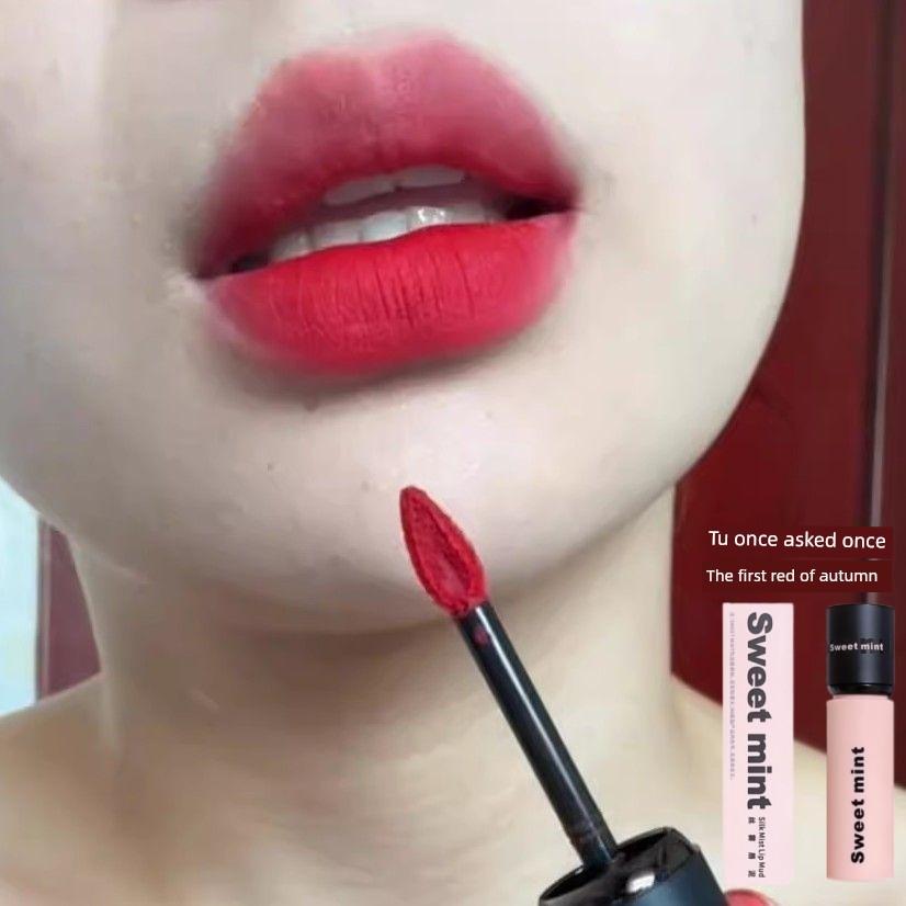 Irresistible Korean Sister Peach Pink ~ Lip Balm Matte Finish Velvet Lip Lacquer Lipstick Nude Color Series Air Lip Mud