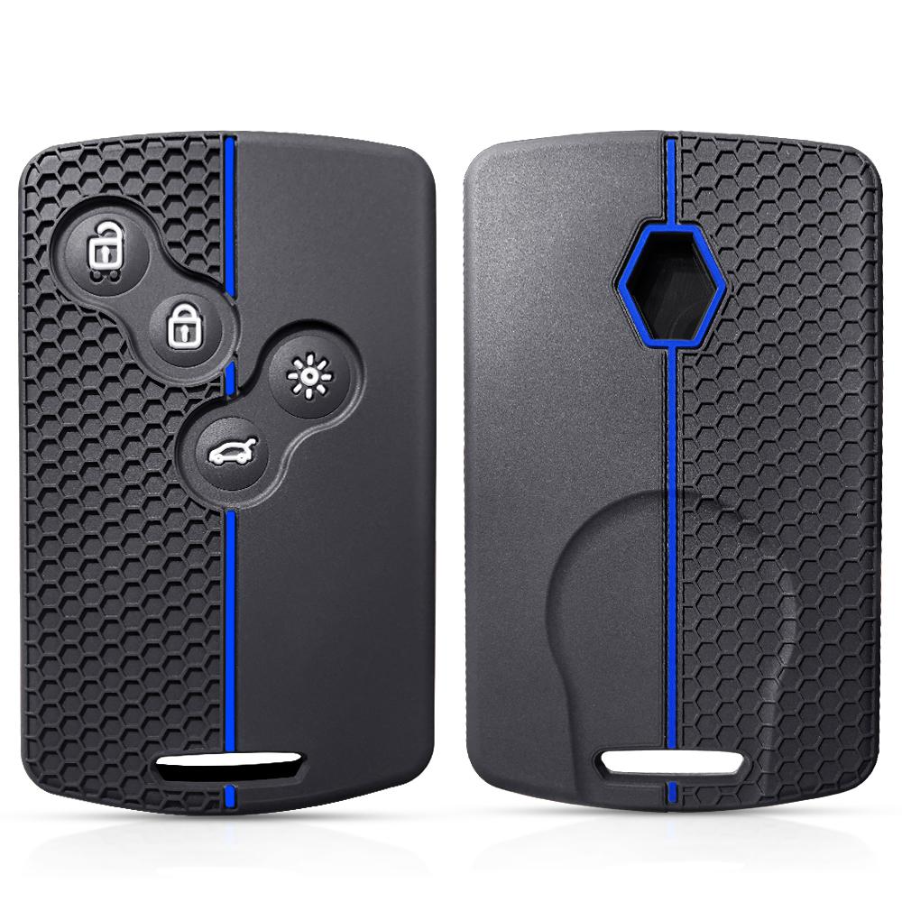 Силиконовый чехол для ключей с 4 кнопками для Renault Duster Captur Clio Logan Megane 1 2 3 Koleos Scenic Nema Fluence Zoe, аксессуар