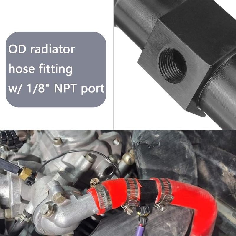Black Water Temp Gauge Radiator Temperature Water Temp Joint Pipe Sensor Hose Adapter 18MM 20MM 22MM 24MM Interior Parts