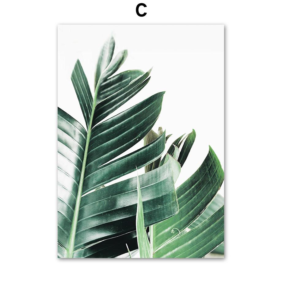Настенная картина на холсте, тропический зеленый, большая пальма, листья монстеры, плакаты на скандинавскую тему и принты, настенные панно для декора гостиной
