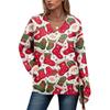 Women's Casual And Fashionable Christmas Print Long-Sleeved Top