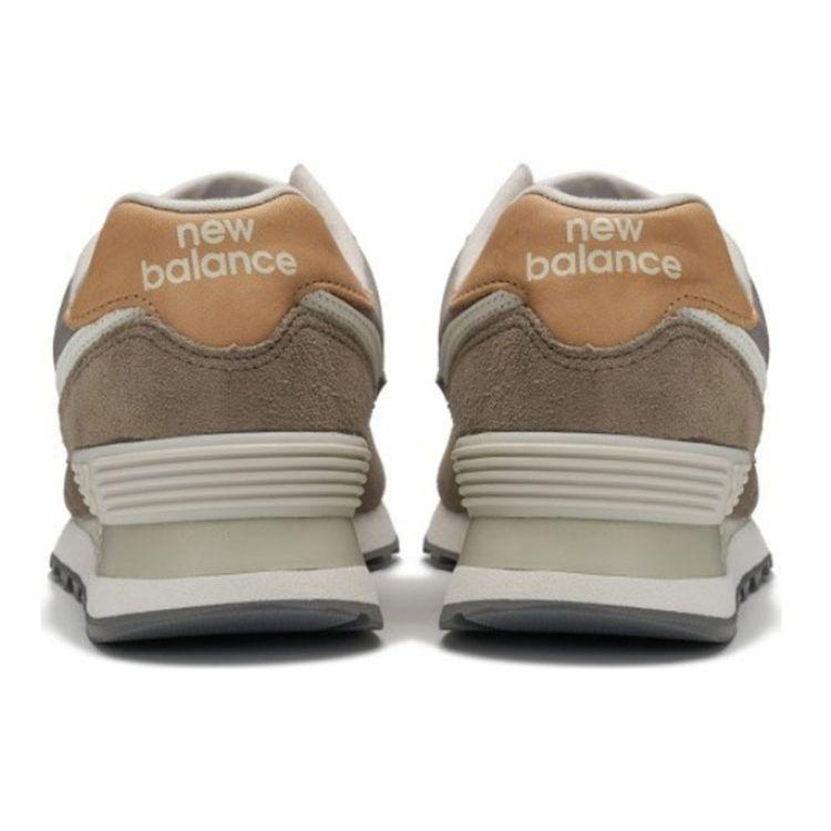 New Balance Nb 574 Ретро Верхний слой Коровья кожа Амортизирующие Износостойкие Низкие Повседневные Кроссовки для бега Женские кроссовки Хаки WL574SYL