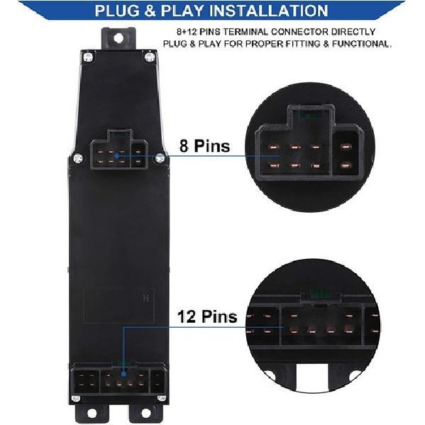 Driver Side Window Switch Power Control Compatible with 01-03 Durango, 02-09 Ram