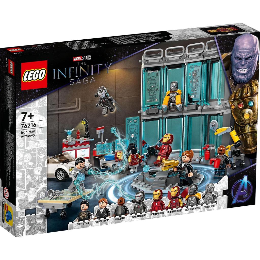 LEGO Super Heroes Marvel Арсенал Железного Человека 76216 Игрушечные блоки Подарок Герой Сэнтай Супергерой Американский комикс Мальчики от 7 лет и старше