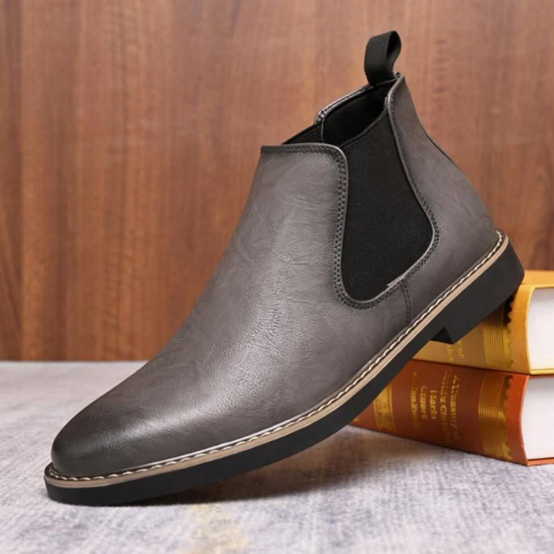 Luxury Brand Boots for Men Classic Chelsea Boots Fashion Business Dress Boot British Style Leather Boots Casual High Top Booties