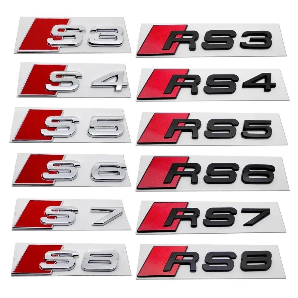 for Audi Original Plastic Sticker Sline S3 S4 S5 S6 S7 S8 RS3 RS4 RS5 RS6 RS7 RS8 Logo A3 A4 A5 A6 A7 A8 Emblem Badge Decal