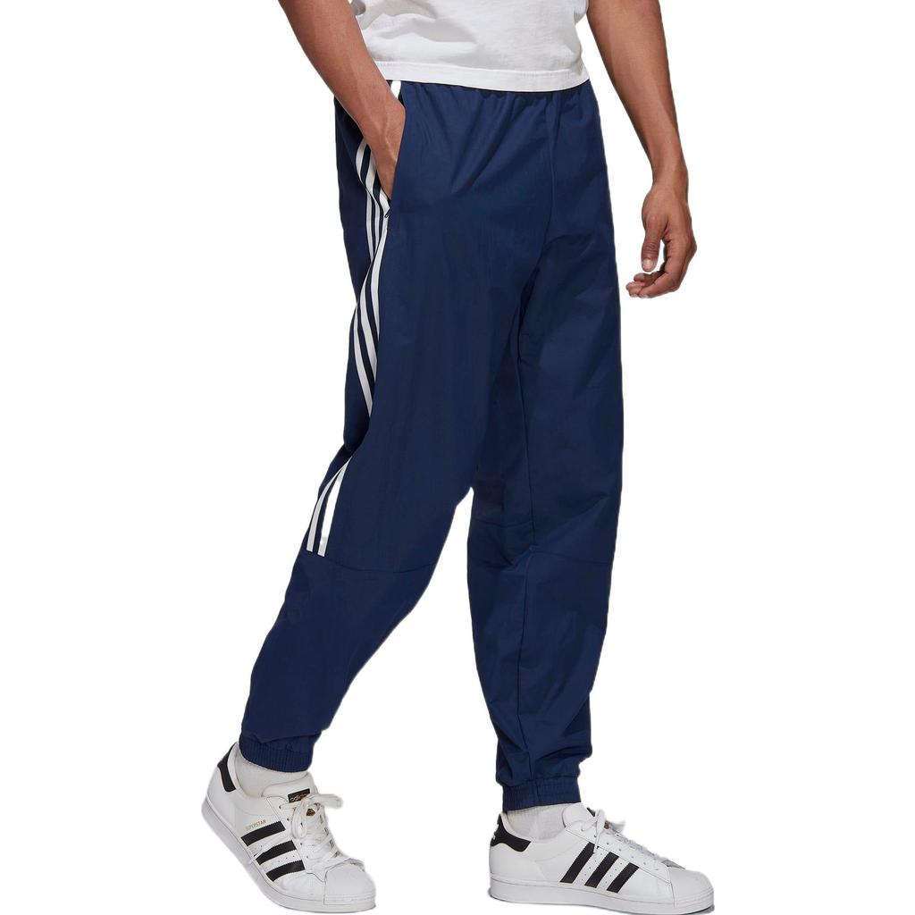 Adidas Originals Trefoil Однотонный логотип с принтом в полоску и манжетами Спортивные брюки Мужские брюки Темно-синие HL2193