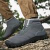 Мужские зимние ботильоны с мехом, большого размера, теплые, водонепроницаемые, для активного отдыха и походов