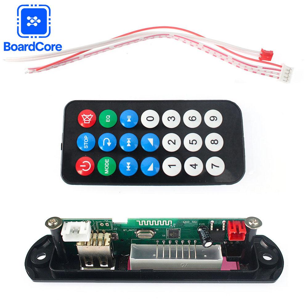 DC 12V Bluetooth 5.0 Автомобильный комплект Плата декодера MP3 USB TF FM Радиомодуль Цветной экран MP3-плеер с пультом дистанционного управления