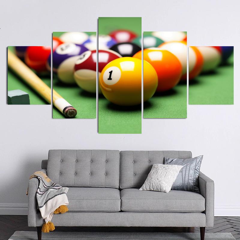 5 Panels Nordic Billiards Modern Canvas Painting Posters for Billiards Hall And Prints Wall Art Pictures Home Decor No Frame