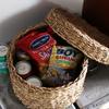 shesay Seagrass Basket with a simple and rustic basket made from natural perfect for storing small items or as a laundry Large size Lid, materials,