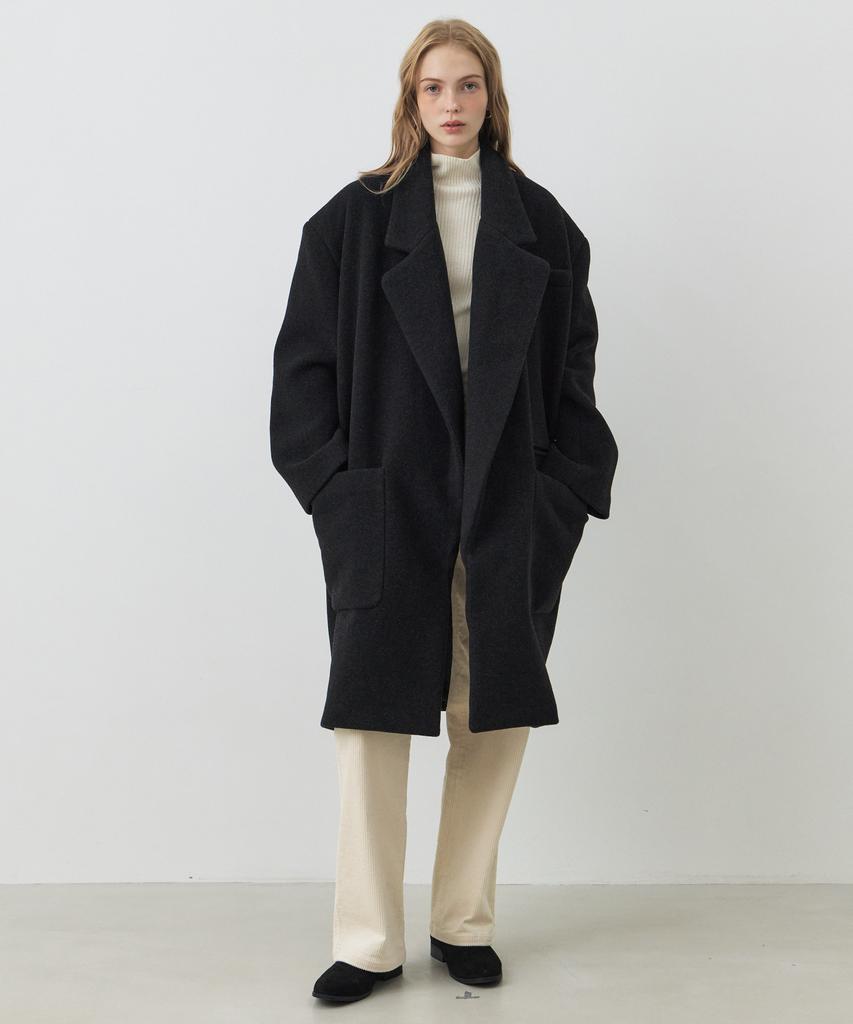 CITYBREEZE Wool Lined Long Coat_Charcoal