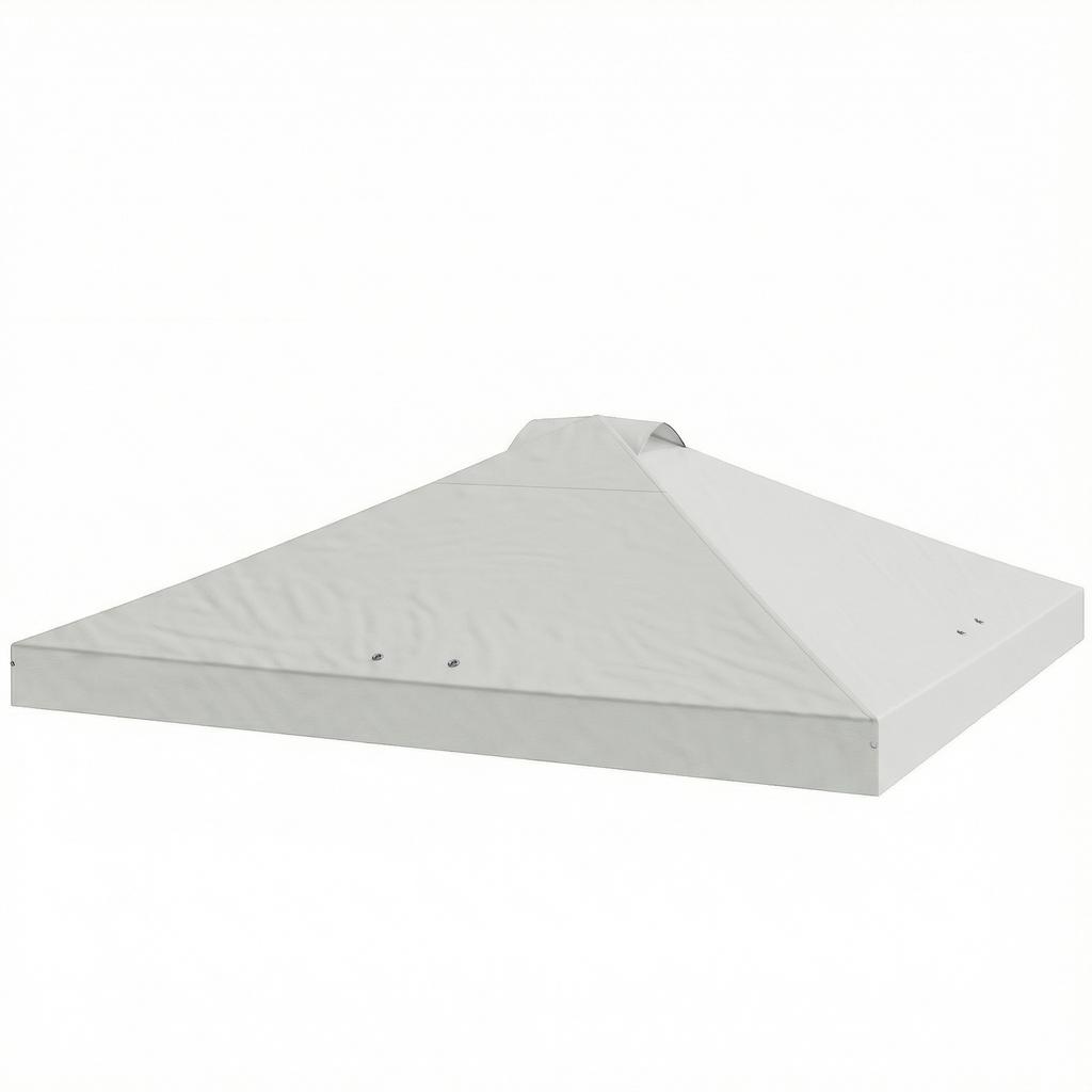 Gazebo Roof Replacement UV50+ Waterproof Pop Up Canopy Cover with 8 Drainage Holes 3 x 3 m White