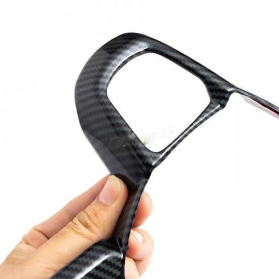Carbon Fiber Steering Wheel Switch Cover Trim For 2024-2025 Ford Ranger Everest