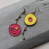 Drip Graffiti Earrings Folk Style Ancient Copper Asymmetric Earrings Ladies Accessories