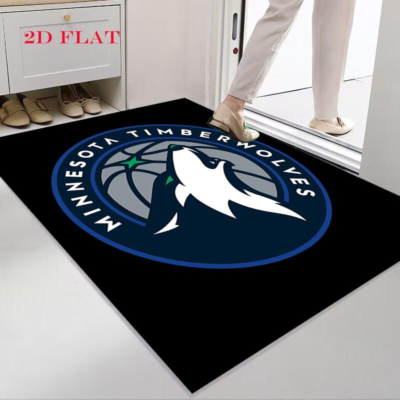 Minnesota Timberwolves Logo Print Carpet Floor Mats Printing Dormitory Decoration Room Art