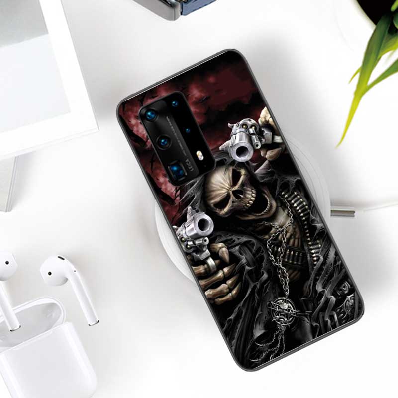 Grim Reaper Skull Skeleton Soft Clear Phone Case For Huawei P30 Lite P10 P20 P40 P50 Pro Mate 40 Pro 30 20 10 Lite Cover Silicon