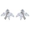 [R4813] - Silver 'Sissi' Earrings In Silver White (rhodium) - 9x7mm