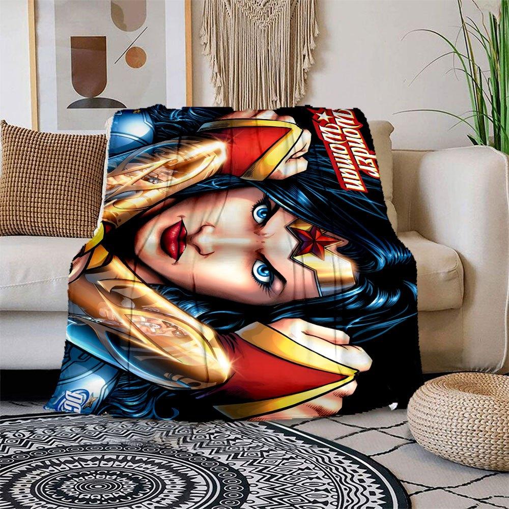 Wonder Woman DC Comics Book Cover Art Print PosterBlanket Flannel Throw Blanket for Sofa, Bed, Travel, Camping, Office, Couch, Chair