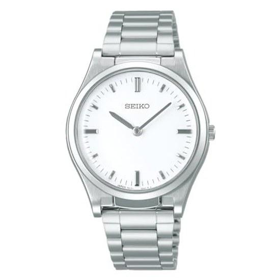 Seiko Watch tactile reading clock SQBR019 Made Japan mens battery-operated quartz white dial stainless steel