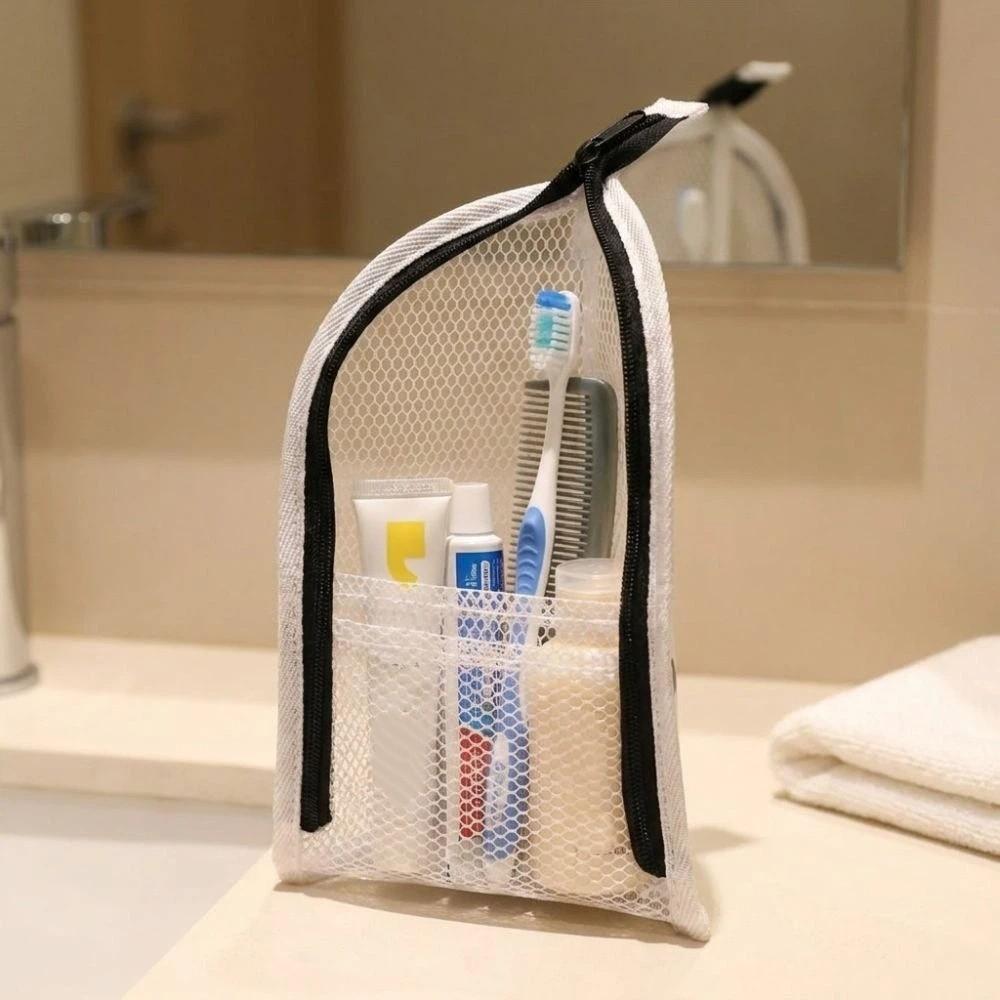 Waterproof Standing Toiletry Bag EVA Mesh Cosmetic Bag Folding Makeup Bag Home Use