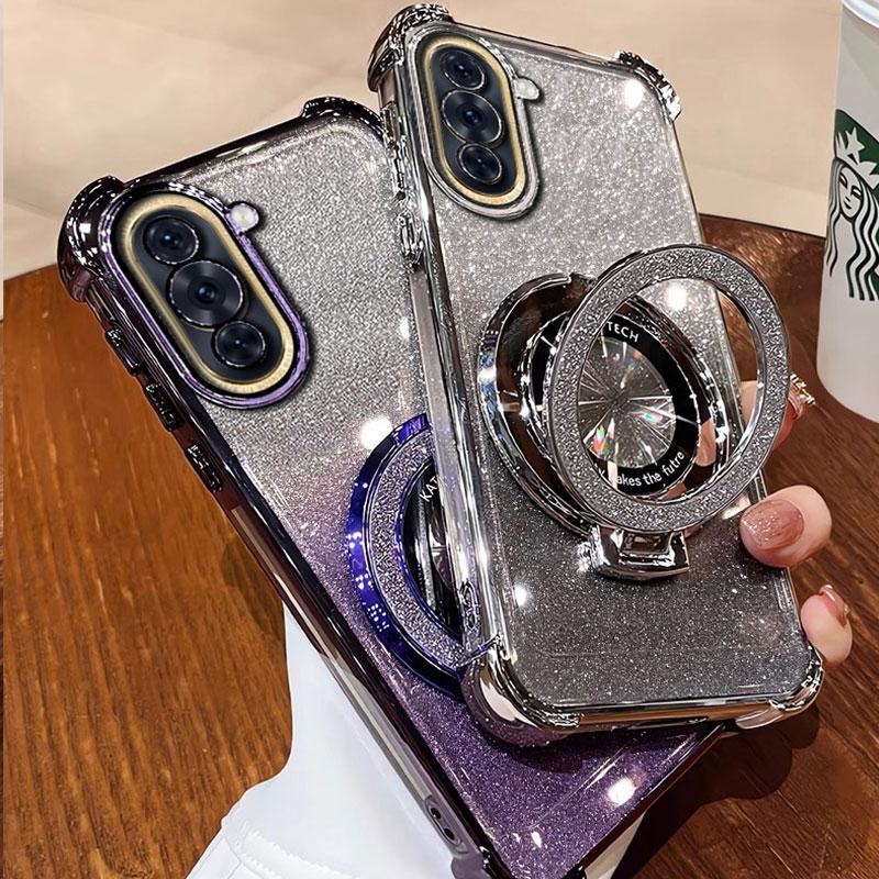 Чехол Nova11 11pro, роскошный магнитный кронштейн, противоударный чехол для Huawei Nova 11 12 10 9 9SE pro, чехол с держателем, блестящий, блестящий