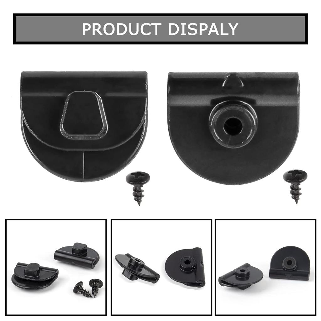 PSLER 2PCS Battery Left Side Cover Clip and Screws for XL883 XL1200 2004 UP | Durable black plastic mounting hardware for motorcycle replaces broken