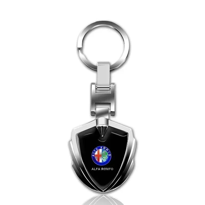 Car Sticker For Alfa Romeo 159 147 Creative Alloy Car Emblem Keyring Key Chains Holder For Alfa Romeo Giulia Stelvio Giulietta 1 SY1